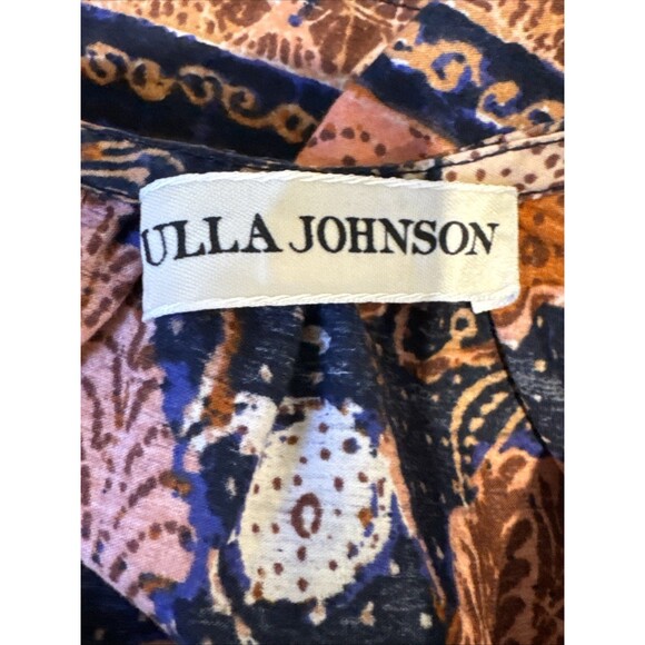 Ulla Johnson Blouse Joni Size 6 Blouse Top Abstract Floral Cotton Puff Sleeve - Picture 5 of 14